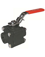 3-piece ball valve with ISO mounting plate and fire safe – High temperature – Steel – BSP