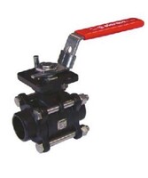 3-piece full bore ball valve with ISO mounting plate – Steel – BSP