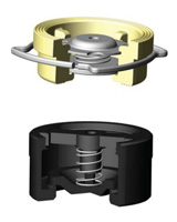 Clapet axial à ressort entre brides