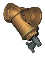 Female BSP brass strainer with drain valve – PN16 – ACS