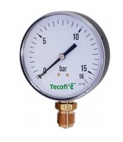 Pressure gauge with vertical connection with dry casing – bourdon tube pressure gauge with brass connection