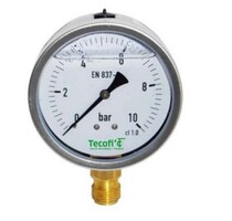 Pressure gauge with vertical connection and glycerin filled – bourdon tube pressure gauge with brass connection