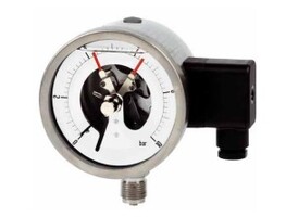 Pressure gauge with contact