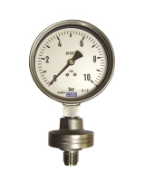 Stainless steel dry refillable pressure gauge with diaphragm seal – threaded connection