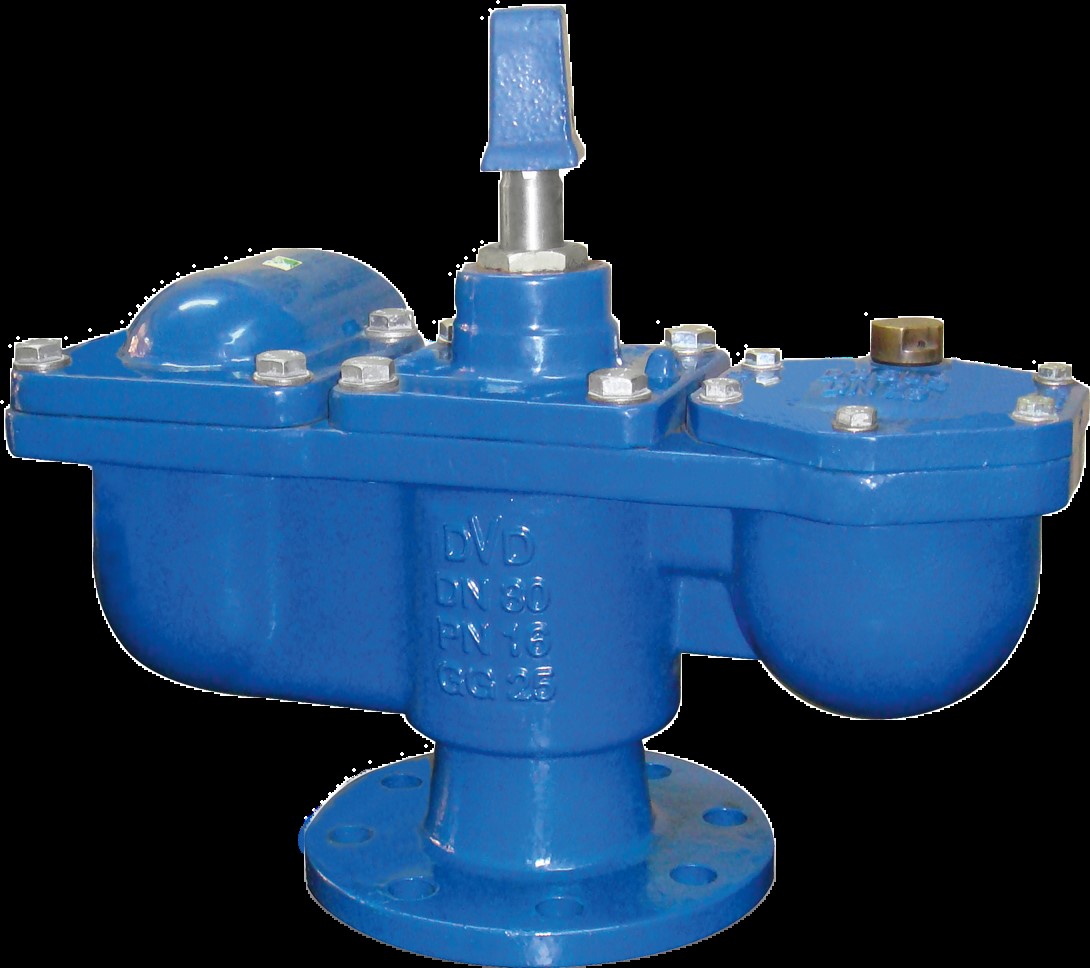 High flow triple-acting air release valve with incorporated shut-off valve – PN16