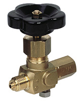 Brass needle valve for pressure gauge