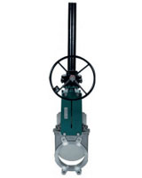 Knife gate valve with gearbox