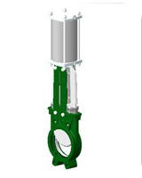 Válvula guillotina  con actuador pneumatique doble efecto – ASA 150