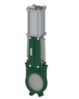 Ductile iron knife gate valve with double-acting pneumatic actuator – ASA 150
