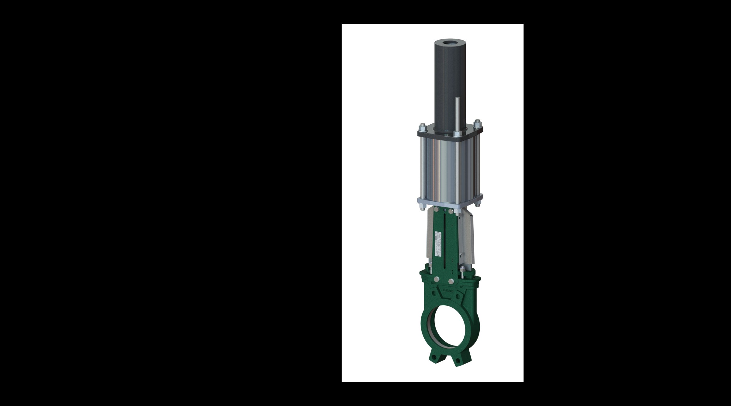 Vanne à guillotine fonte ductile à vérin pneumatique simple effet NF – ASA 150