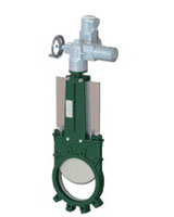 Vanne à guillotine fonte ductile à tige montante avec moteur AUMA – ASA 150