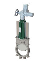 Knife gate valve with AUMA electric actuator – between flanges ASA150