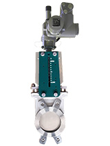Vanne à guillotine bidirectionnelle en inox avec moteur AUMA IP68
