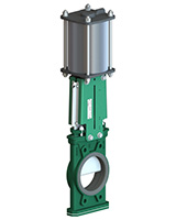 Mining knife gate valve with double acting pneumatic actuator ductile iron body – wafer type pn10