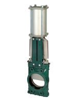 Under silo knife gate valve with double-acting pneumatic actuator