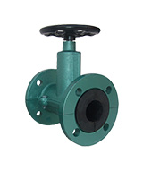 Flanged pinch valve with handwheel