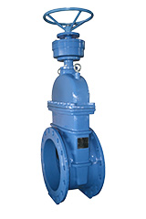 F4 Resilient seat gate valve ductile iron body with gearbow and handwheel