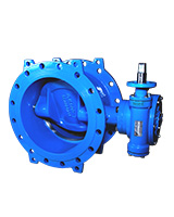 PN10 Flanged double excentric butterfly valve with gear box IP67