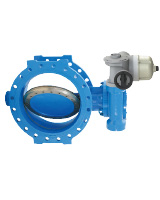 Vanne papillon double excentration double brides avec motorisation BERNARD