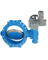 Vanne papillon double excentration double brides avec motorisation AUMA