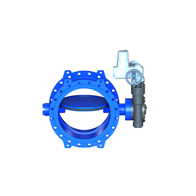 Vanne à papillon à double excentration arbre humide PN25 type TECWAT à moteur AUMA