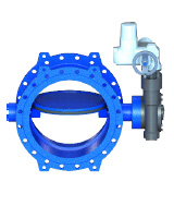 Vanne à papillon à double excentration PN40 type TECWAT à moteur AUMA