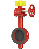 Vanne à papillon entre brides à réducteur manuel – Incendie