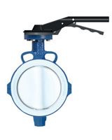 Wafer type butterfly valve – Stainless steel disc – PTFE sleeve – handle