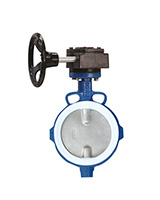 Butterfly valve TECFLON ductile iron body with gear box – between flanges PN10/16