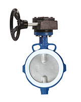 Butterfly valve TECFLON – ductile iron body with gear box – between flanges PN10/16