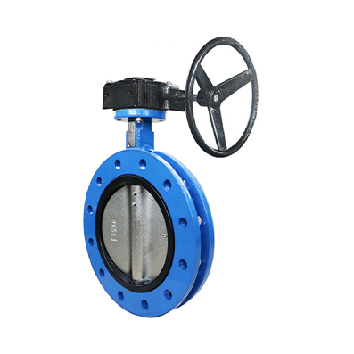 Ductile iron double flanged butterfly valve PN10/16 ductile iron disc – EPDM – Handwheel