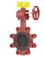 Vanne à papillon oreilles taraudés à réducteur manuel – Incendie