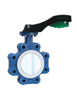 Butterfly valve Tecflon – ductile iron body with handle – lugged type