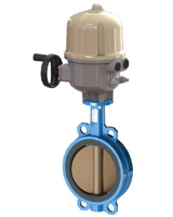 Vanne à papillon – Corps Fonte Ductile papillon cupro alu à moteur électrique BERNARD CONTROLS 230V – Entre brides PN10/16