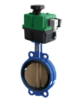 Vanne à papillon entre brides PN10/16 – corps fonte GS et papillon cupro alu- EPDM CH – Moteur électrique TECOFI 230V