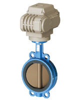 Vanne à papillon entre brides PN10/16 – corps fonte GS et papillon cupro alu – EPDM CH– Moteur électrique TECOFI 400V