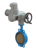 Vanne à papillon entre brides PN10/16 – corps fonte GS et papillon cupro alu – EPDM CH– Moteur électrique AUMA 230V