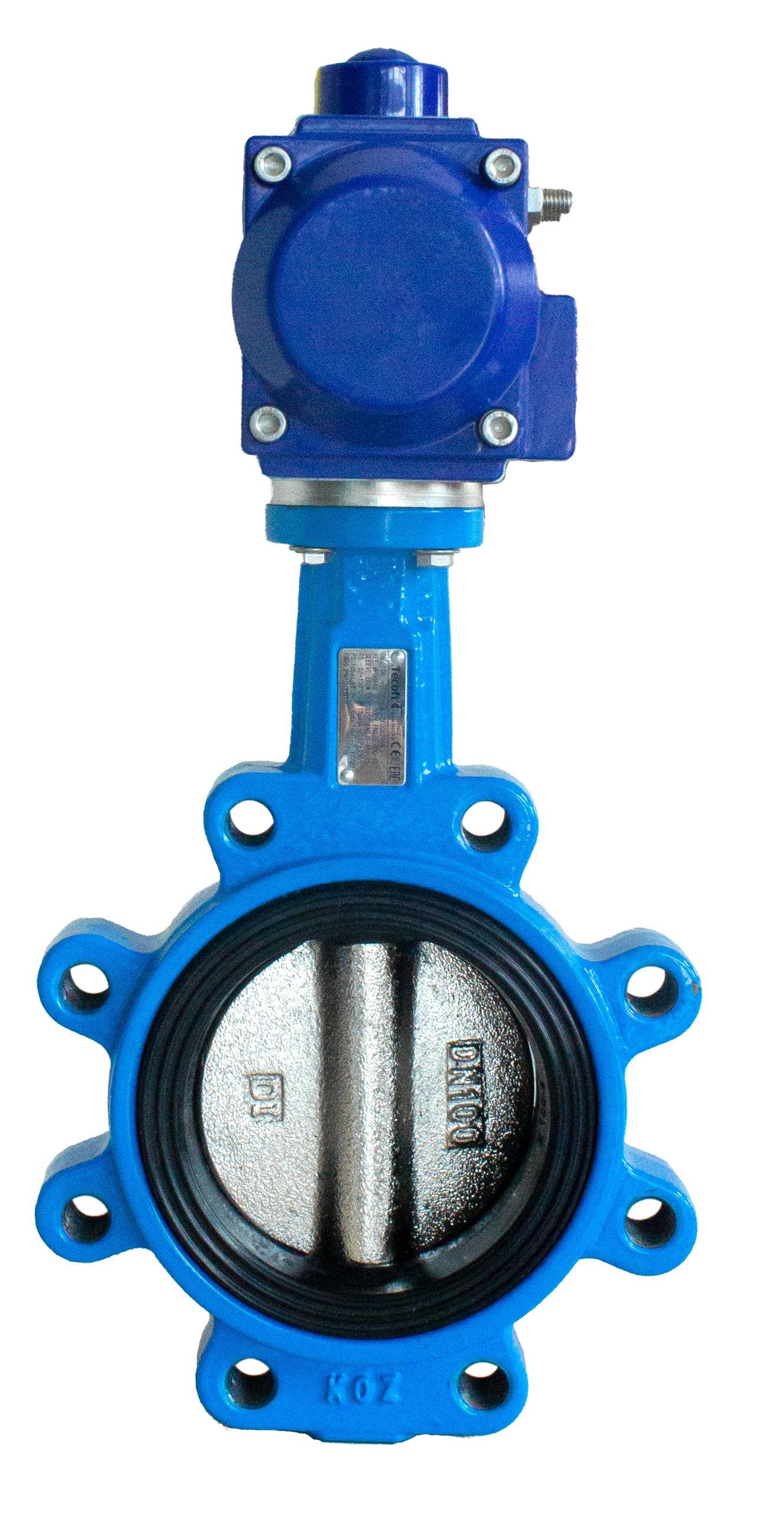 Vanne à papillon entre brides PN25 – corps fonte GS et papillon en inox – EPDM CH – vérin pneumatique double effet