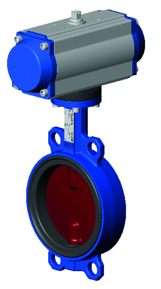 Butterfly valve wafer PN16 – ductile iron body and disc – EPDM – DA pneumatic actuator